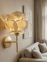 Opviq Lámpara de pared Eva Crema y Dorado Brillante